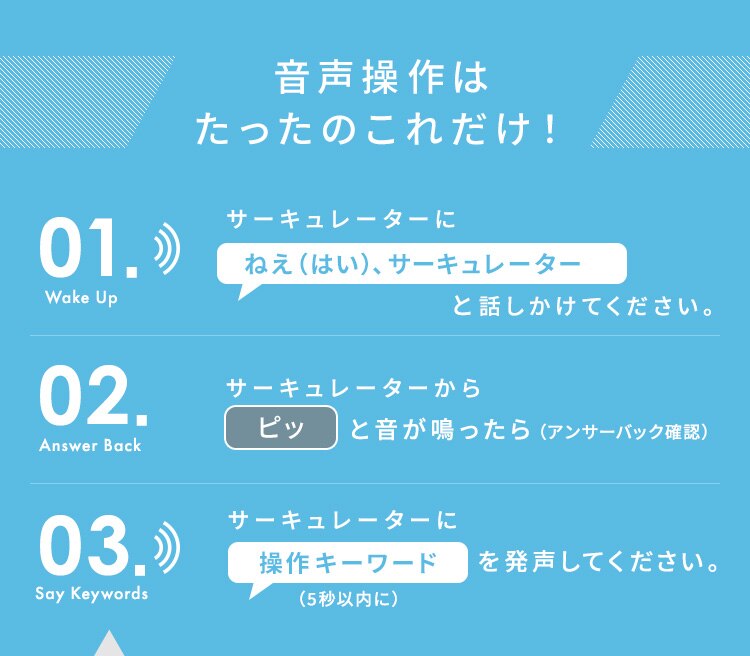 サーキュレーターアイ 18畳 上下左右首振り 音声操作 KSCV151T パールホワイト10