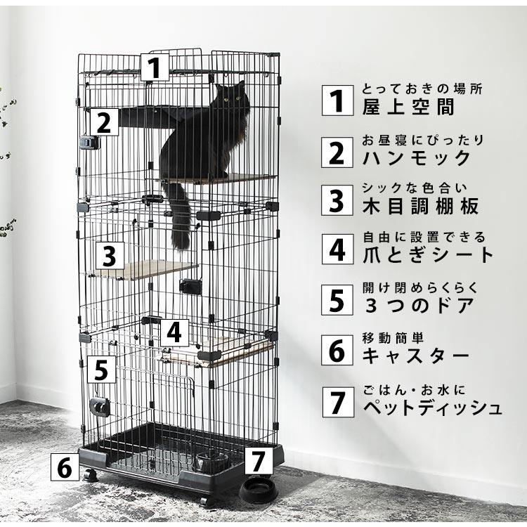 ルーフキャットケージ スリム RFC-704 アイアンブラック5