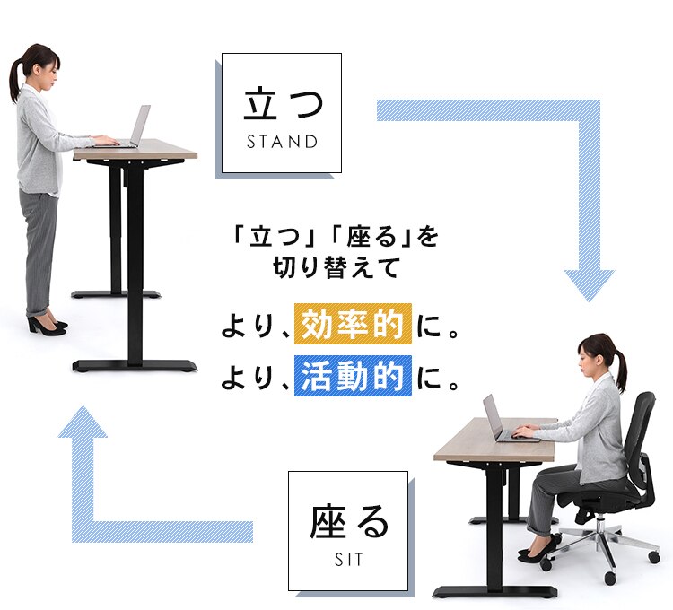 机 電動昇降デスク 幅120cm DST-1200 ホワイト3