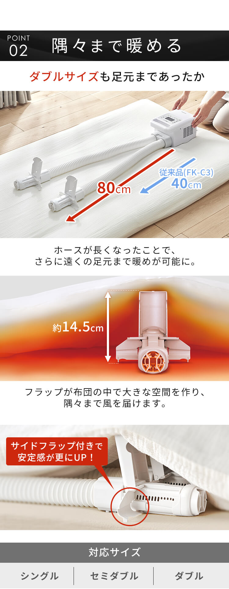 ふとん乾燥機 ハイパワー ツインノズル FK-WH1 ホワイト【前払い不可】【代引き不可】【同梱不可】7