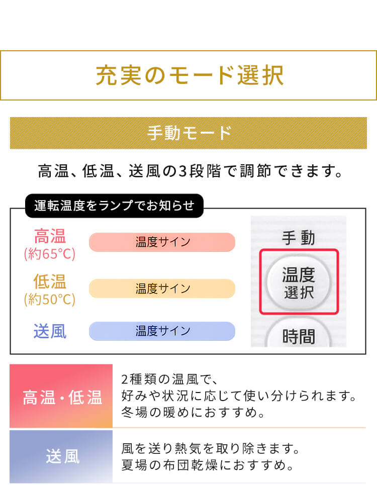 カラリエ ふとん乾燥機 ツインノズル ハイパワー くつ乾燥対応 アロマケース付 ロングホース KFK-401 ゴールド13