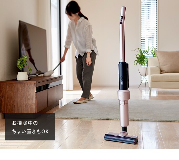 【アタッチメント5点セット】掃除機 コードレス 紙パック 自走式 モップ付 SBD-E4P 極細軽量 置くだけで充電 14