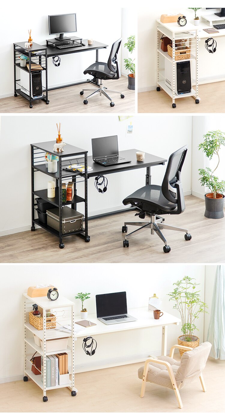 デスクサイドワゴン キャスター付き DSW-600 ブラック1