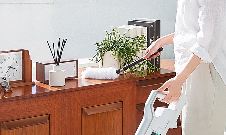 スティッククリーナー 軽量タイプ サイクロン モップ付き SCD-120P-W ホワイト3