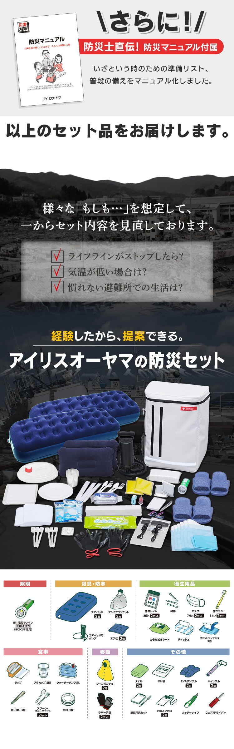 防災リュック 2人用 42点 防災セット 防災グッズ BS2429