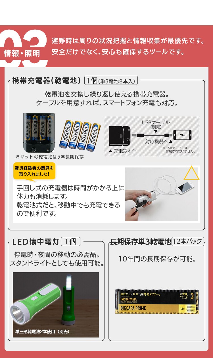防災リュック 2人用 44点 防災セット 防災グッズ BS2446