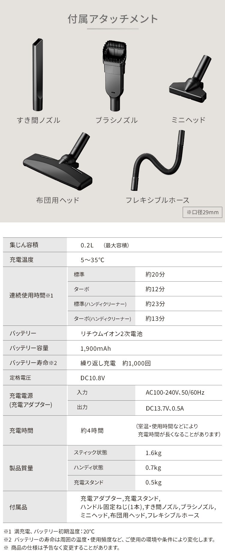 充電式スティッククリーナー SCD160PT＋マルチツールセットMTS29 置くだけで充電14