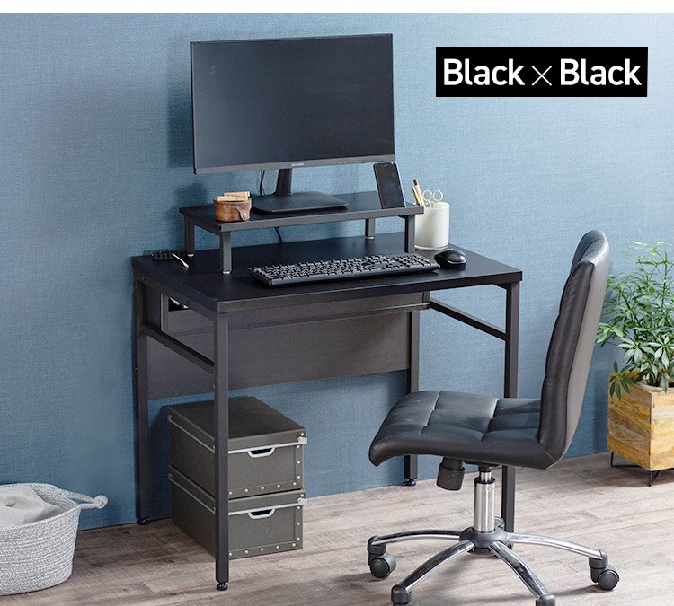 机 デスク ケーブル収納/モニター台付き CSD-800M ブラック/ブラック9