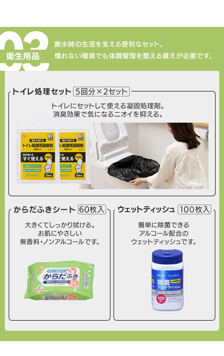 防災セット 1人用 18点 ライフラインボックス NLB-187