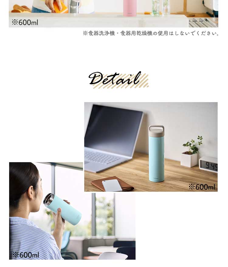 水筒 350ml fulme. マグボトル スクリュー ハンドル付き 保冷 保温 マイボトル 真空断熱 FM-SR350 グロッシーネイビー7