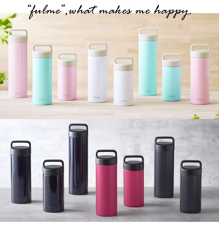 水筒 600ml fulme. マグボトル スクリュー ハンドル付き 保冷 保温 マイボトル 真空断熱 FM-SR600 グロッシーピンク1