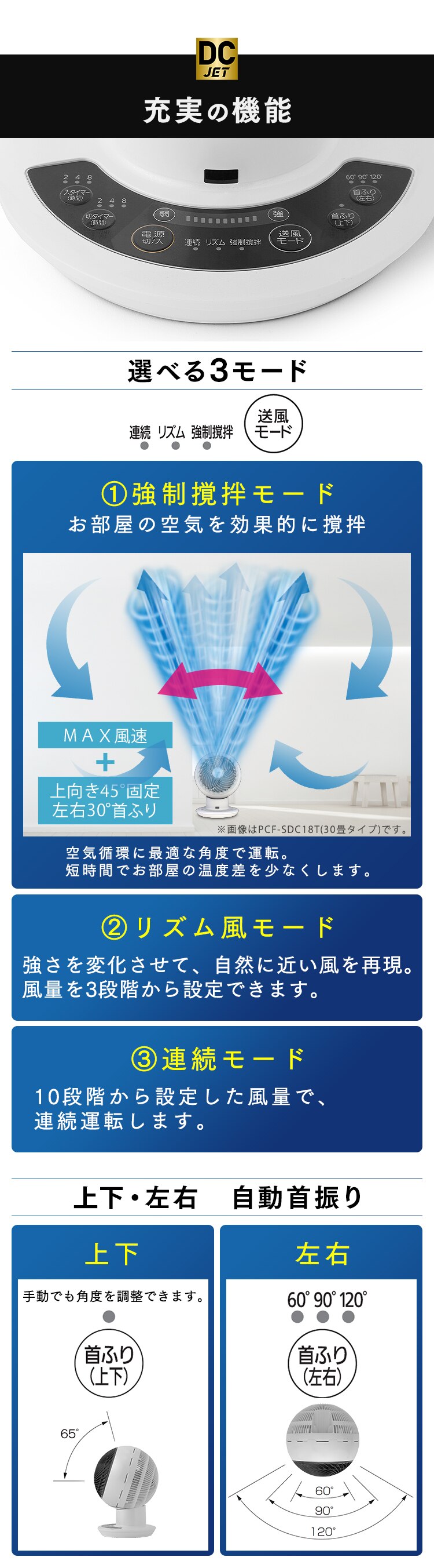 サーキュレーターアイ DC JET 30畳 KCF-SDC182T-W パールホワイト12