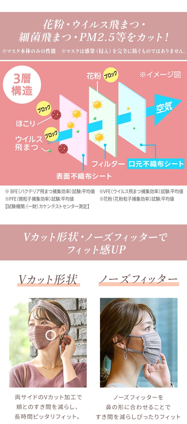 【90枚】 美フィット カラーマスク ふつうサイズ 30枚入&times;3 ローズグレー8