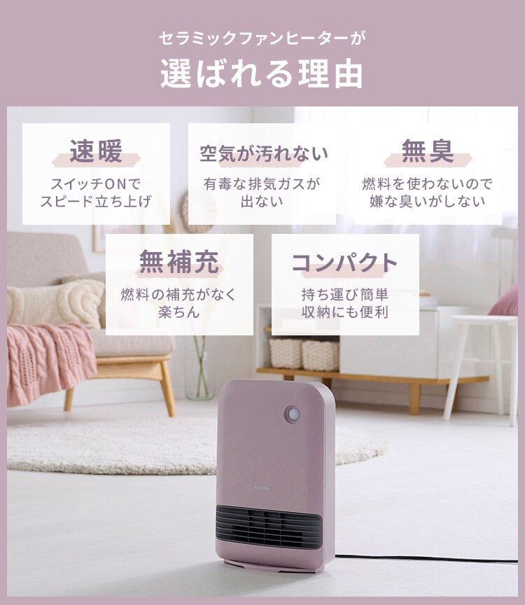 セラミックヒーター 大風量 人感センサー ACH-M12A-H グレー2