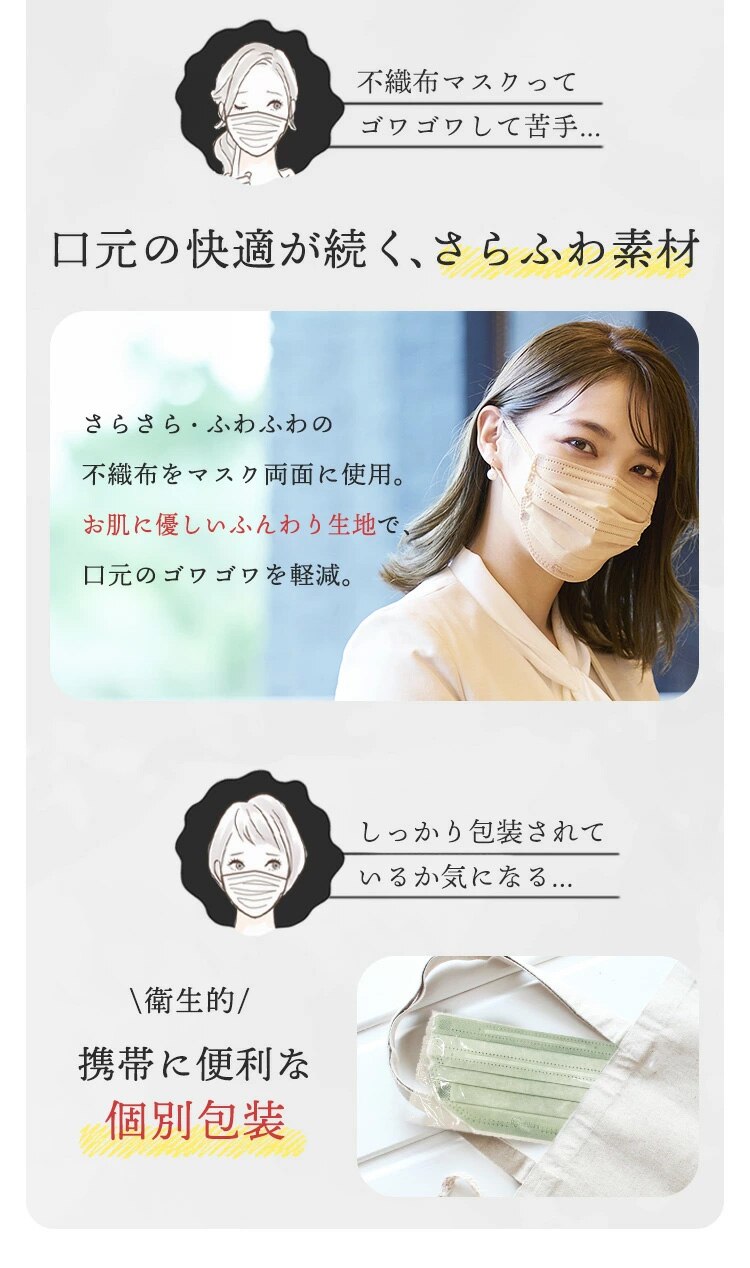 【90枚】 美フィット カラーマスク ふつうサイズ 30枚入&times;3 ピスタチオ6