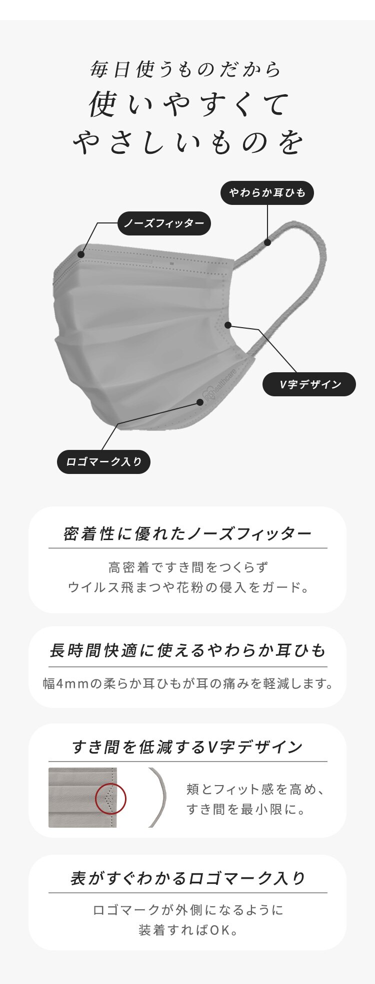 【30枚】 日本製 DAILY FIT MASK カラーマスク ふつうサイズ アッシュグレー3