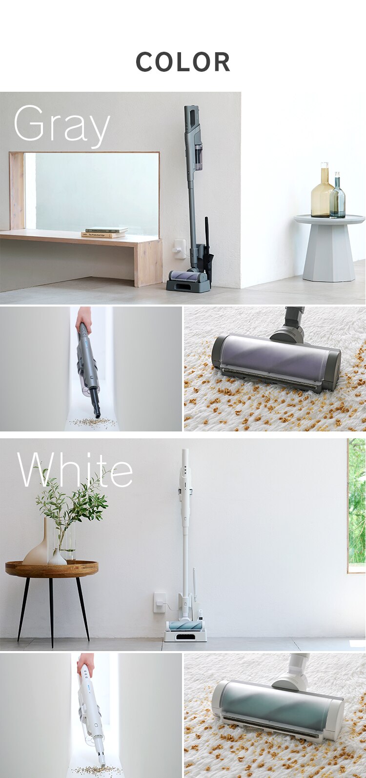 SUUZE 掃除機 コードレス サイクロン モップ付 置くだけで充電 SCD-210P-Ｈ グレー9