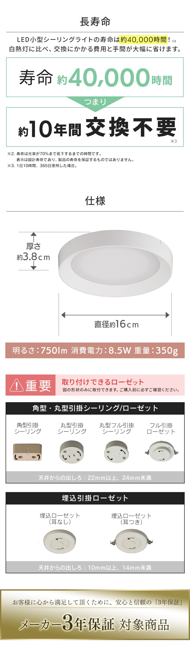 パネルライト フレームタイプ 小型 LED 750lm 電球色 玄関 廊下 キッチン 洗面所 クローゼット トイレ 物置 照明 SCL75L-DU ホワイト2