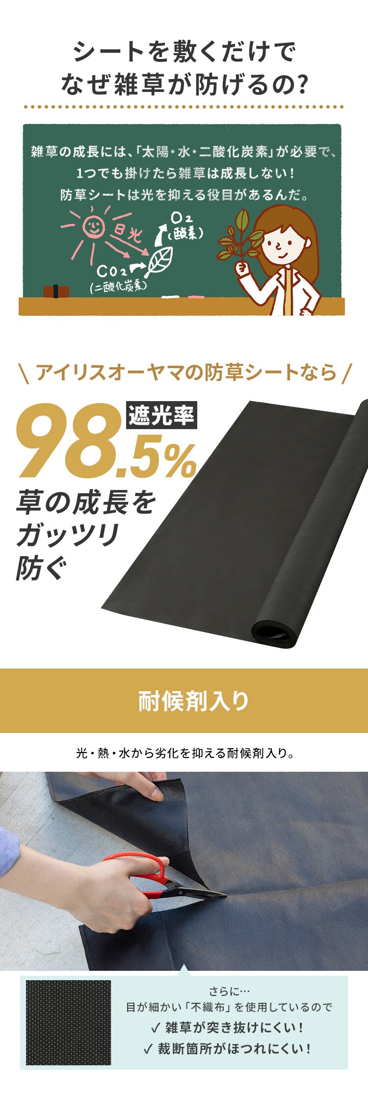 防草シート 10Ｍ BS-10 ブラック1