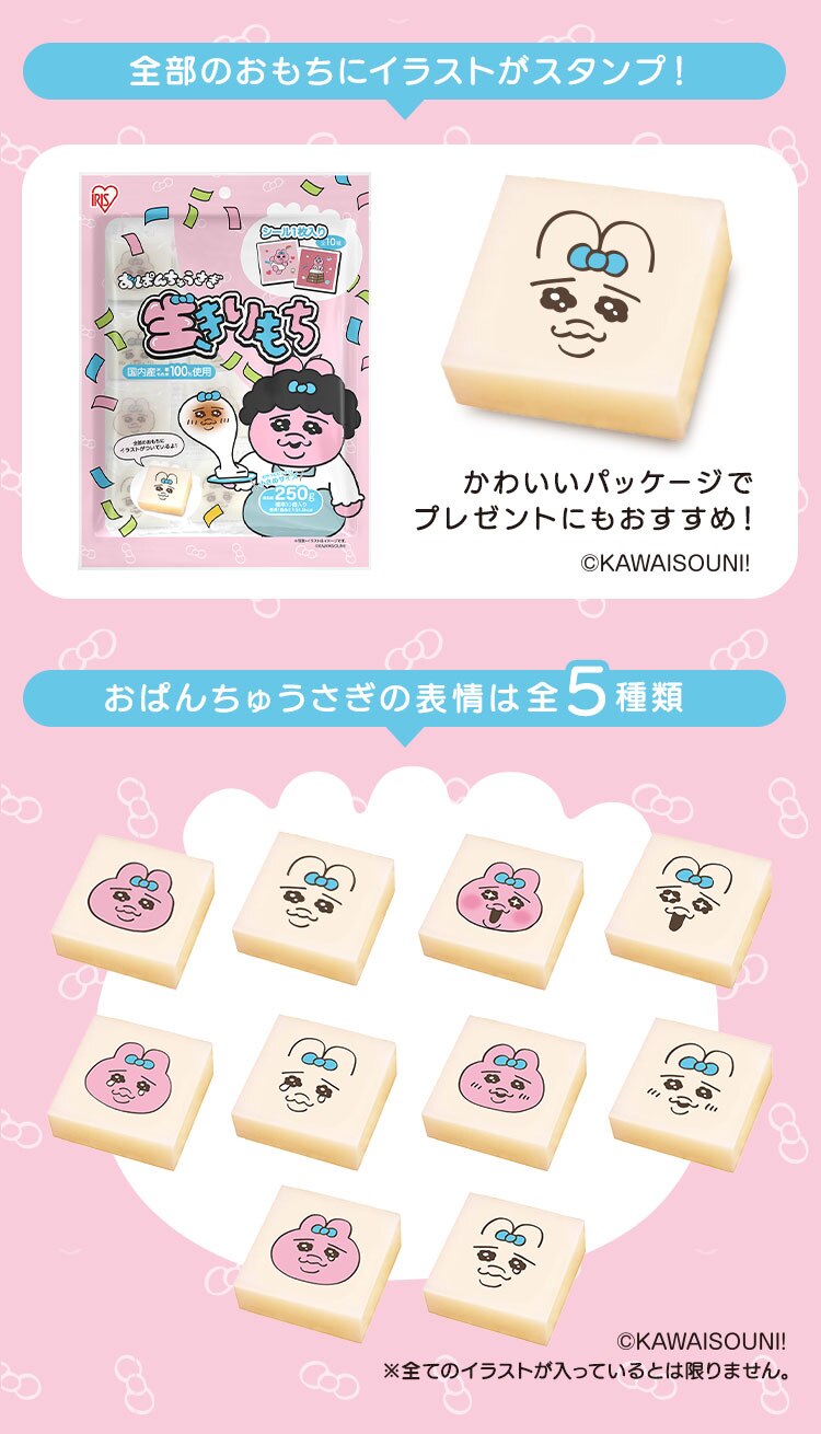 【2個】おぱんちゅうさぎ 生きりもち 250g1