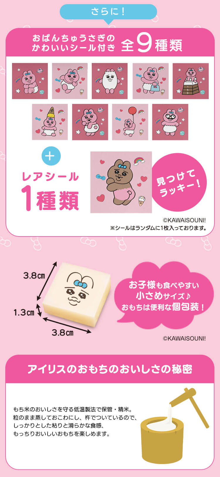 【2個】おぱんちゅうさぎ 生きりもち 250g2