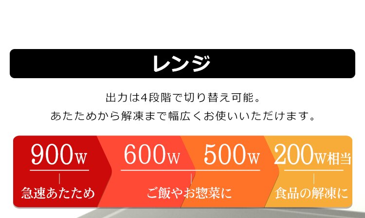 レンジ出力は4段階で切替可能