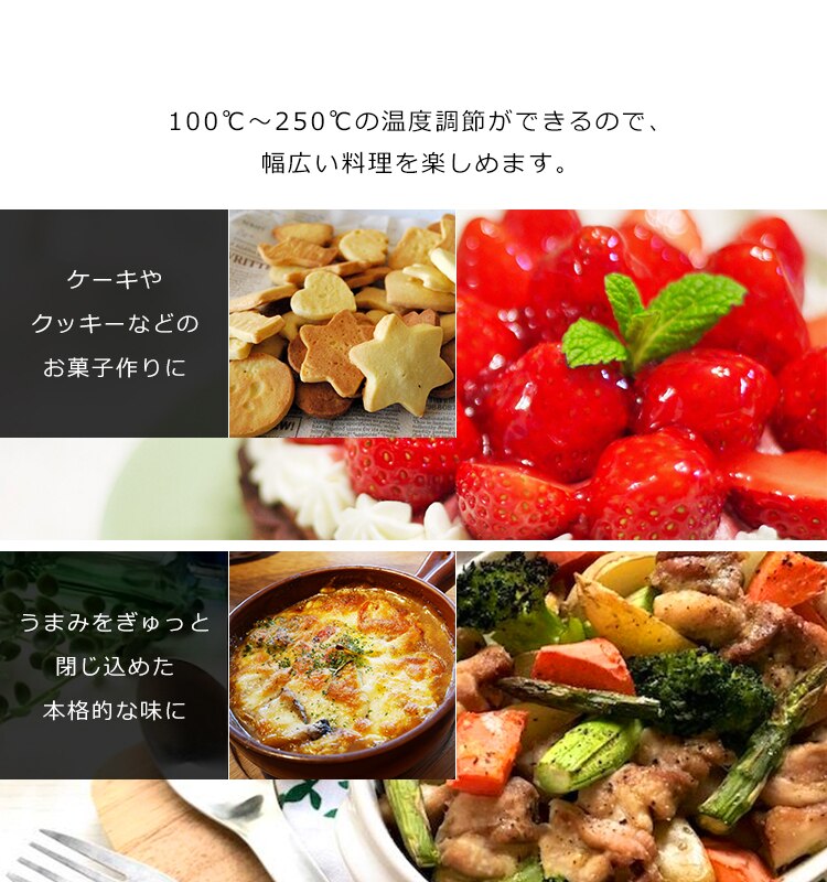 100℃～250℃の温度調節ができる