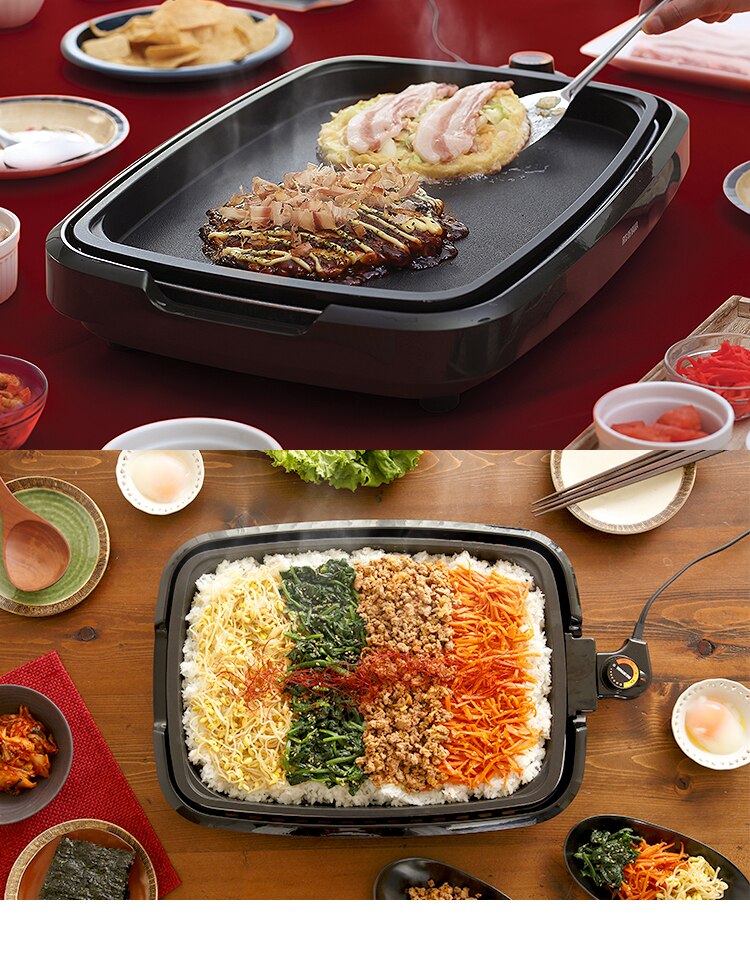 ホットプレート 網焼き風 3枚 APA-137-B ブラック (焼肉/平面/たこ焼き 24穴)14