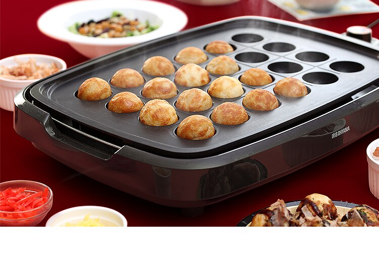 ホットプレート 網焼き風 3枚 APA-137-B ブラック (焼肉/平面/たこ焼き 24穴)20