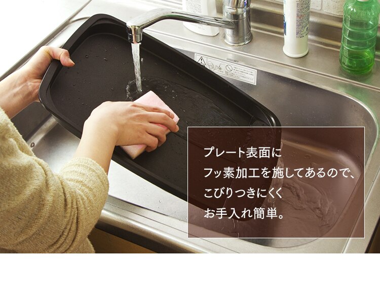 ホットプレート 網焼き風 3枚 APA-137-B ブラック (焼肉/平面/たこ焼き 24穴)25