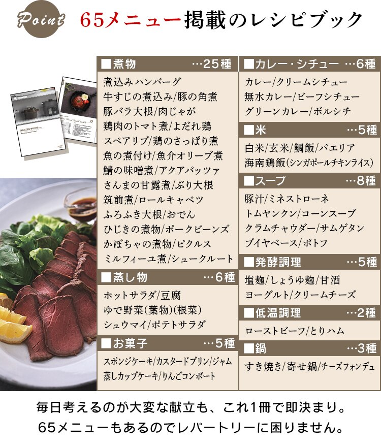 65種類掲載のレシピブック