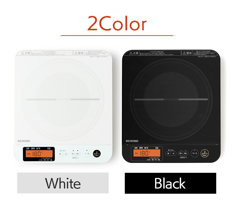 IHコンロ 1口 1400W 液晶付き IHC-T71-W ホワイト1