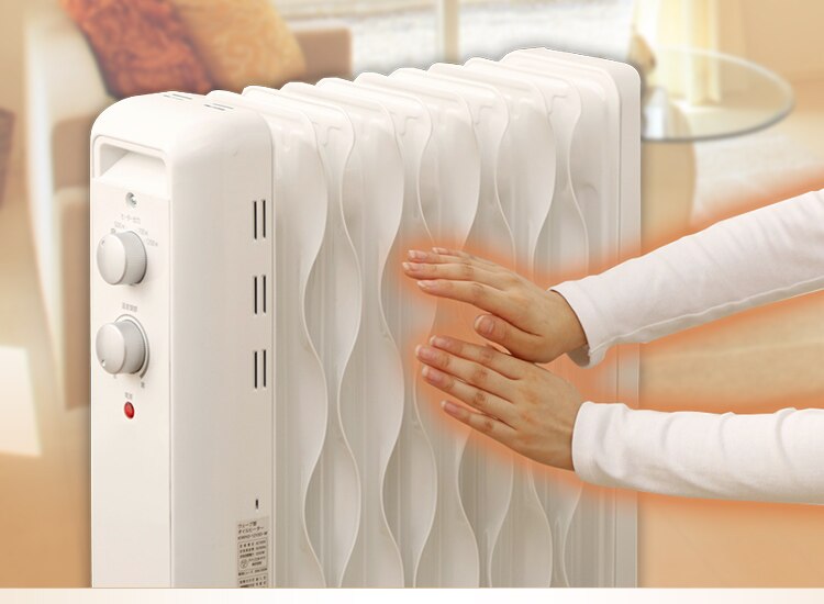 ウェーブ型オイルヒーター メカ式 ホワイト KIWH2-1210D-W18