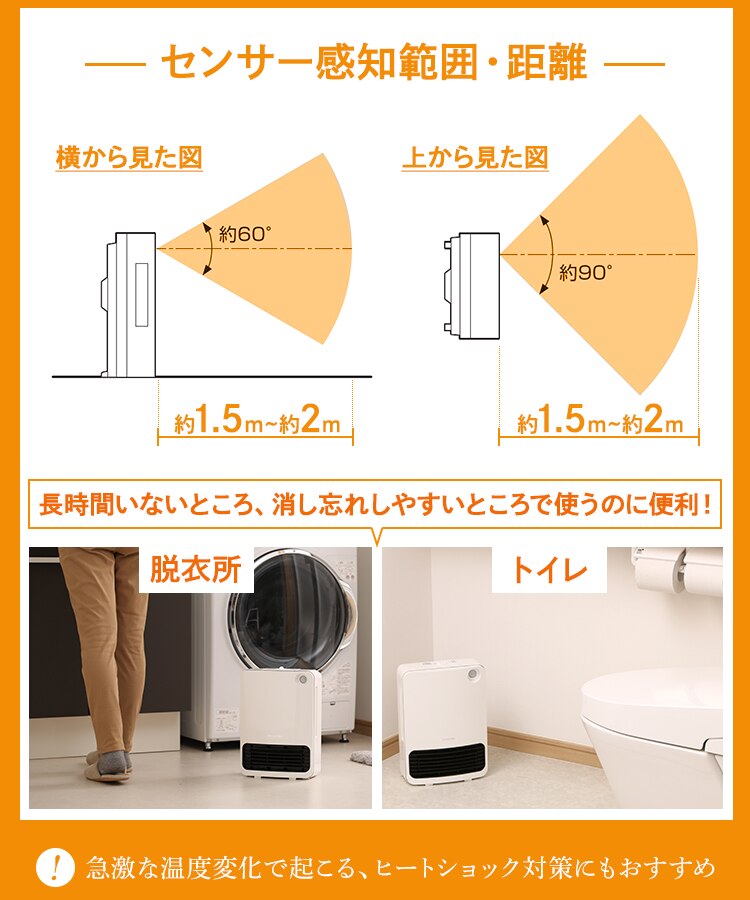 セラミックファンヒーター メカ式 ホワイト JCH-126D-W14