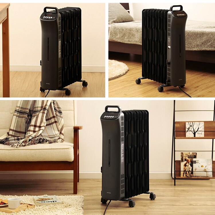 ウェーブ型オイルヒーター マイコン式 24h入切タイマー付 ブラック KIWHD-1210M-B【前払い不可】【代引き不可】【同梱不可】1