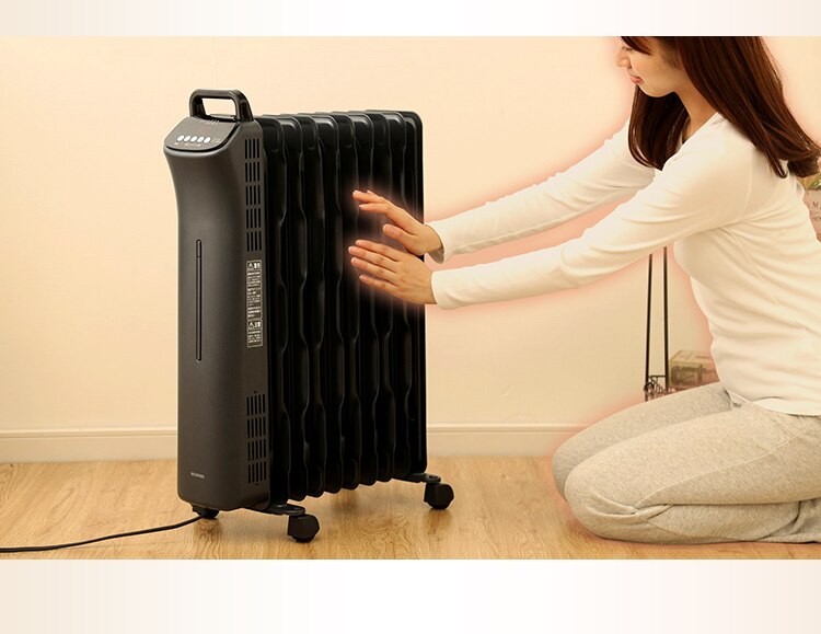 ウェーブ型オイルヒーター マイコン式 24h入切タイマー付 ブラック KIWHD-1210M-B【前払い不可】【代引き不可】【同梱不可】14