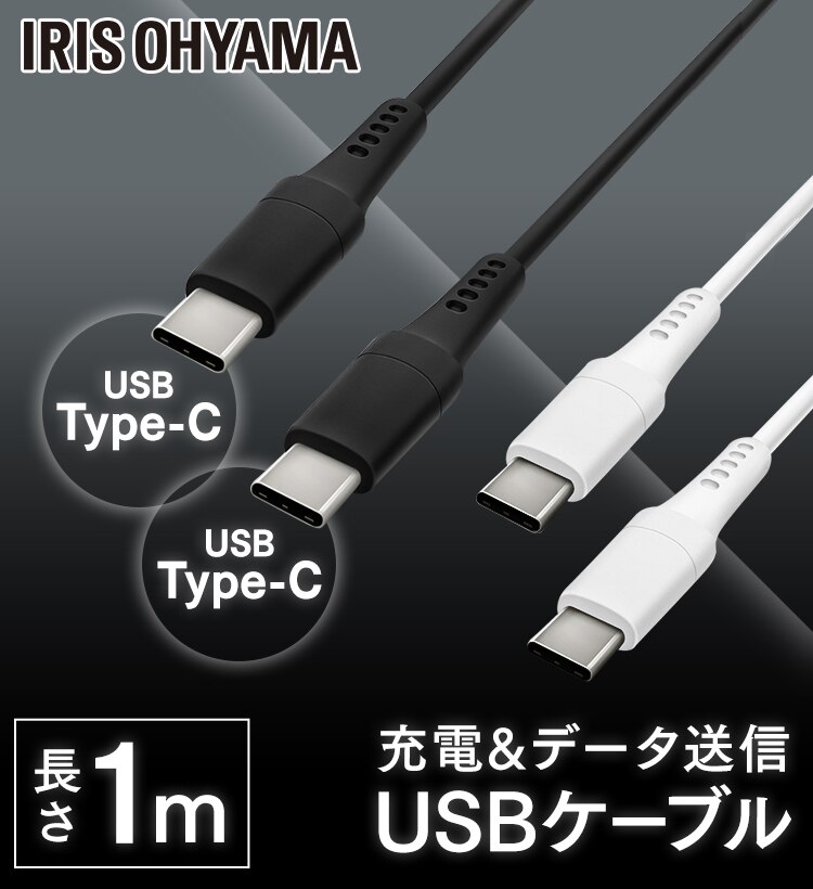 【メール便】【2個セット】USB-C to USB-Cケーブル 1m ICCC-A10-W ホワイト【代引き不可】0