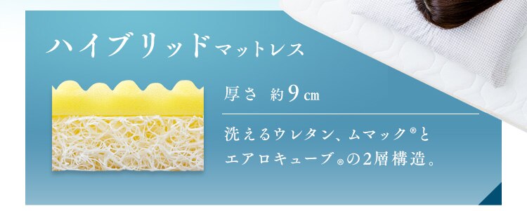 エアリーハイブリッドマットレス センターフィットHBC90-S シングル 敷パッド+着る毛布16