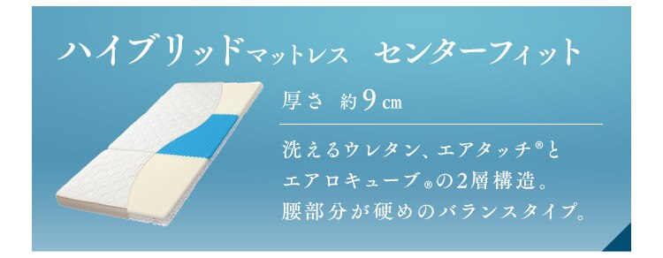 エアリーハイブリッドマットレス センターフィットHBC90-S シングル 敷パッド+着る毛布17
