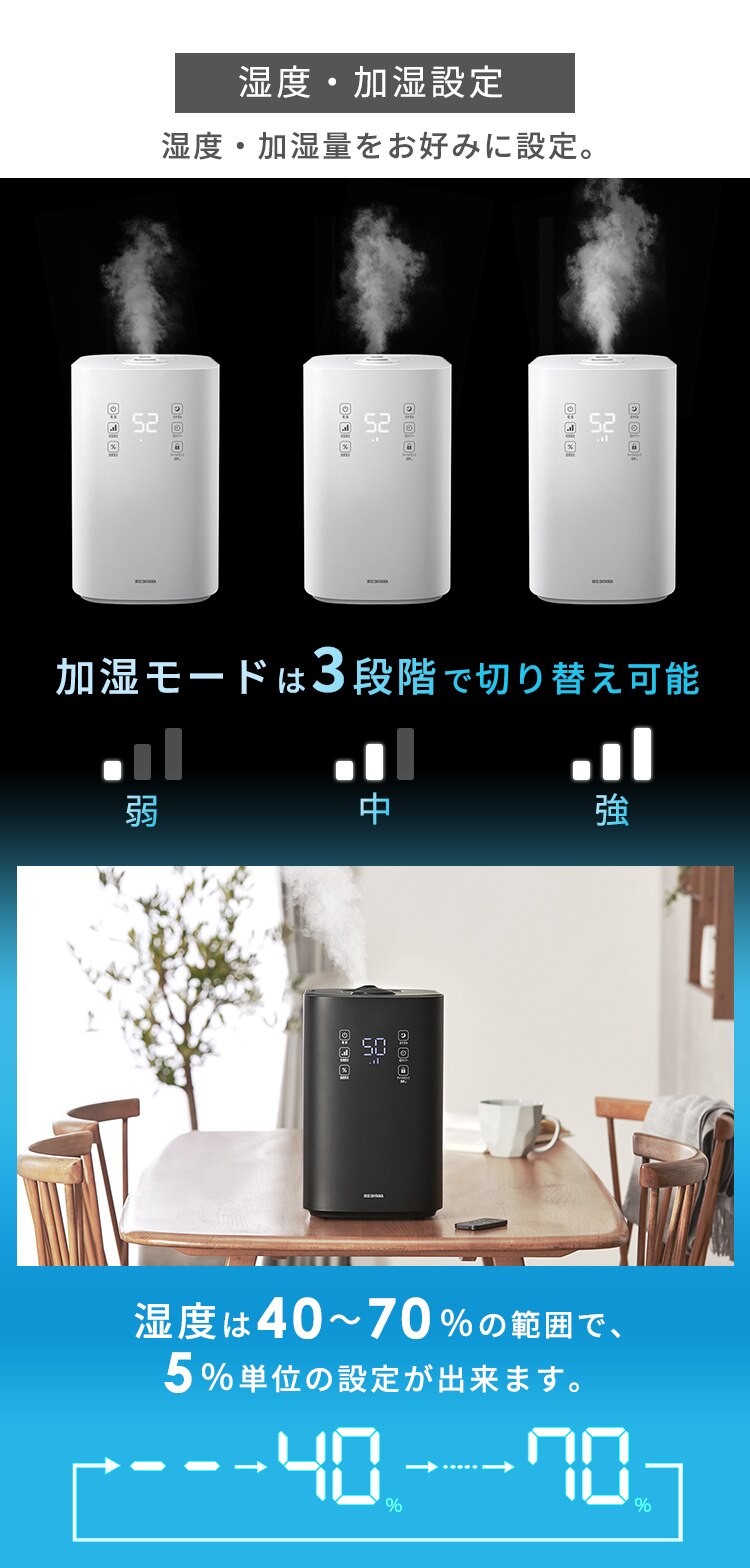 加湿器 ハイブリッド式 500ml 上から給水 KUHK-500-B 【前払い不可】【代引き不可】【同梱不可】5