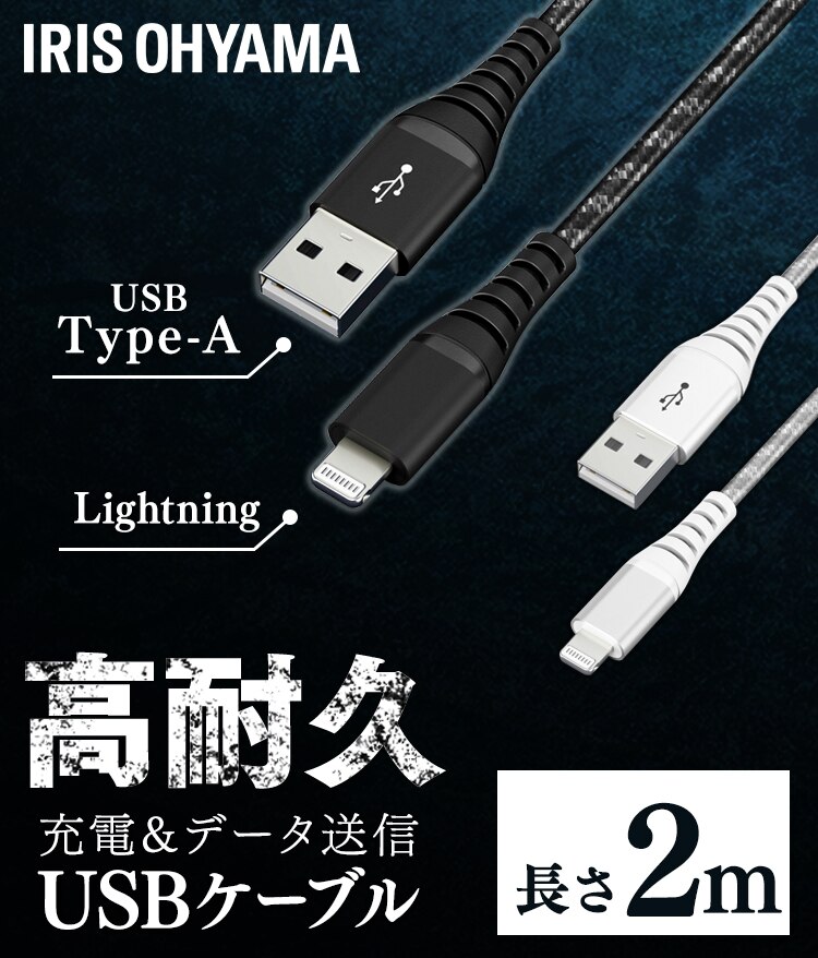 【メール便】高耐久Lightningケーブル 2m ICAL-C20-S シルバー【代引き不可】0