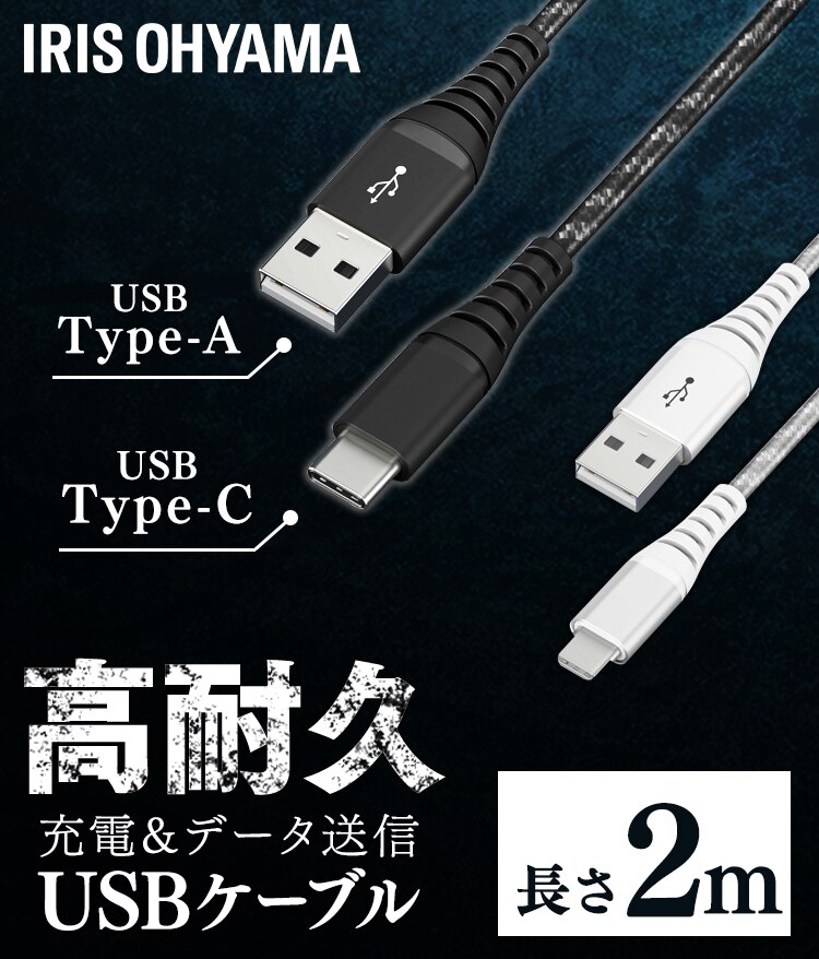 【メール便】高耐久USB-Cケーブル 2m ICAC-C20-S シルバー【代引き不可】0