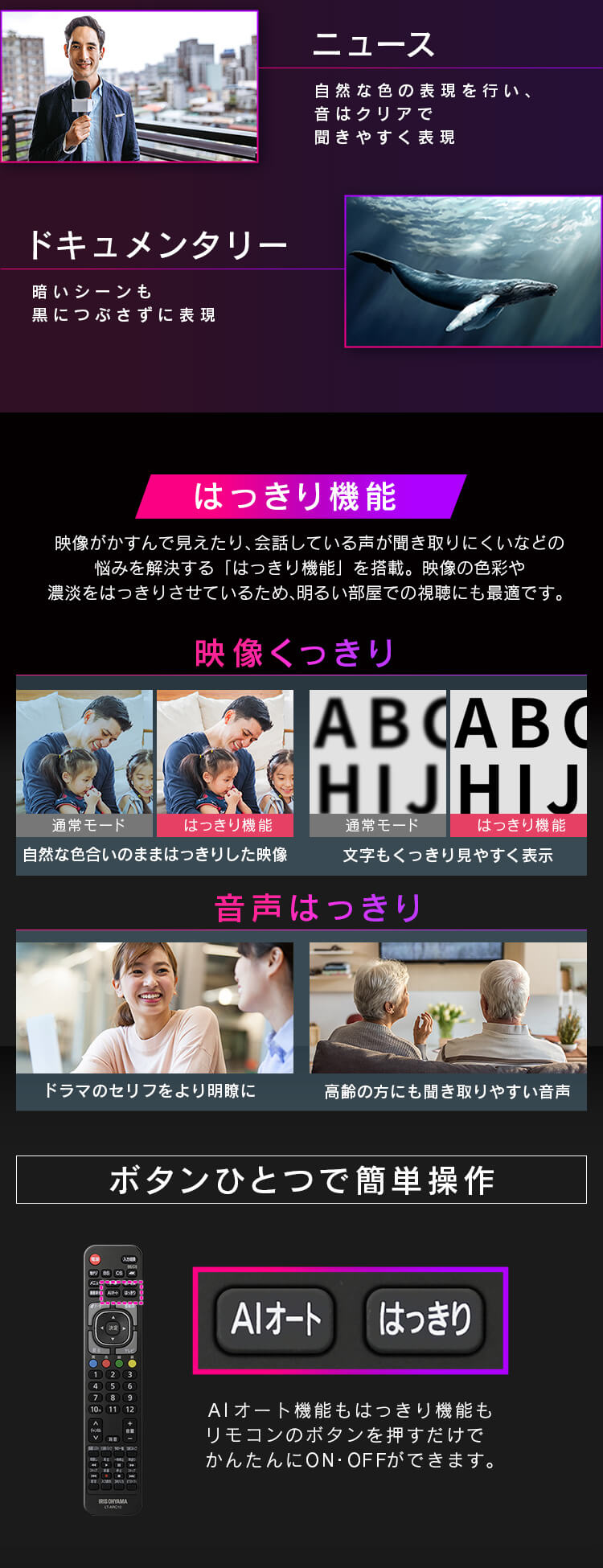 テレビ 55V型 4K QLED LUCA 55XＱUC355