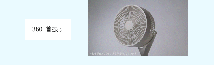 扇風機 静音 DCモーター 360&deg;首振りFD-22T-W ホワイト5