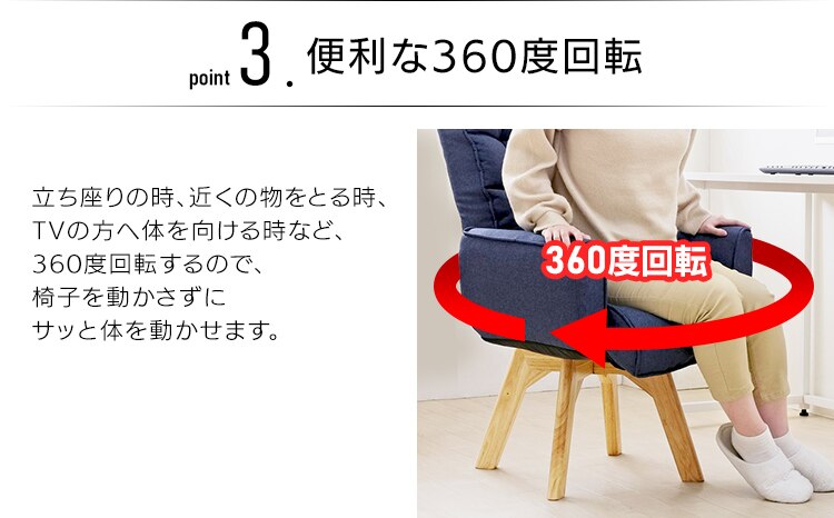 椅子 回転式 リクライニング ハイバック FAC-KHB ブルー5