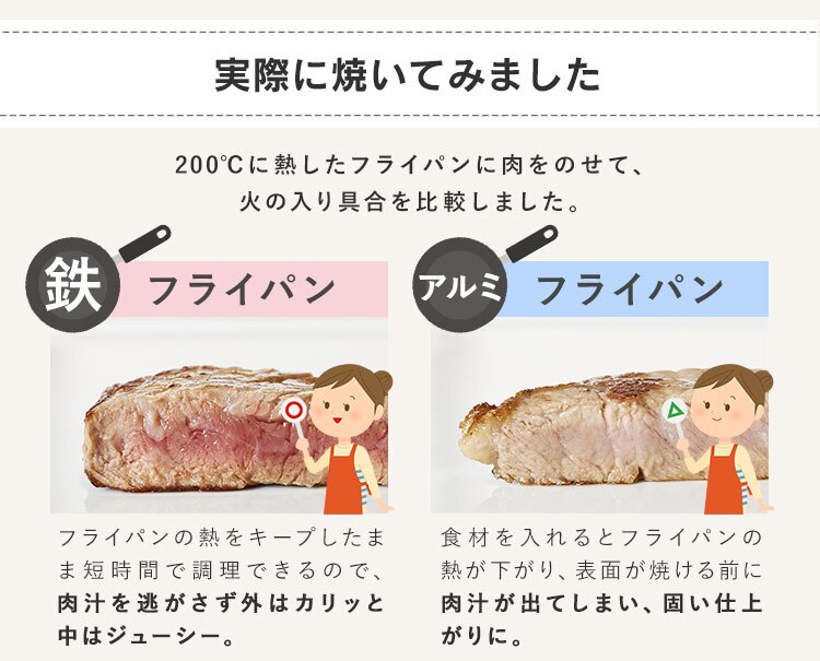 鉄フライパン 29cm IH/ガス火対応 極厚鉄タイプ SCPT-F29 ブラック4