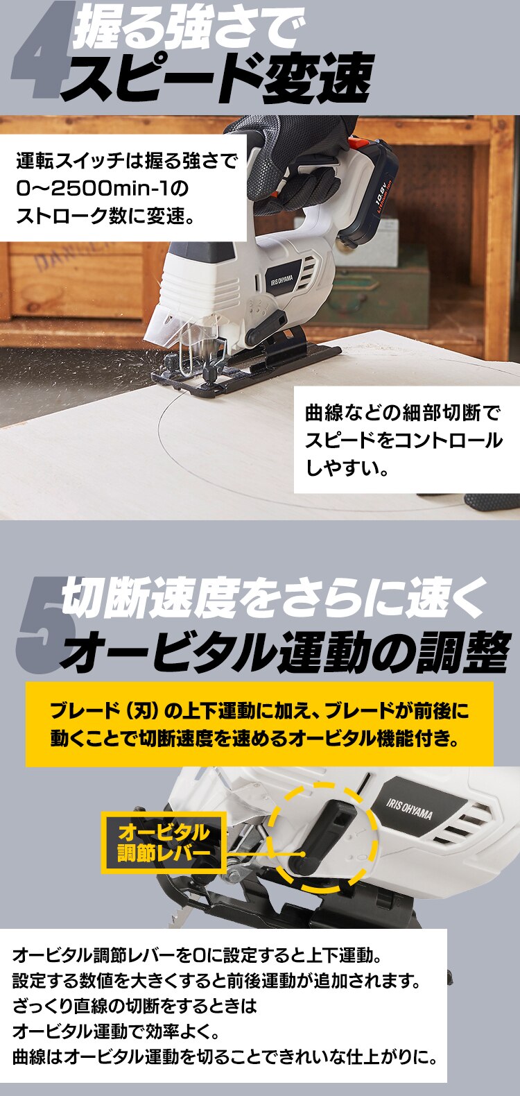 【4%OFF】 電動ノコギリ 糸のこ ジグソー 10.8V 充電式 本体のみ JJS101-Z ホワイト8