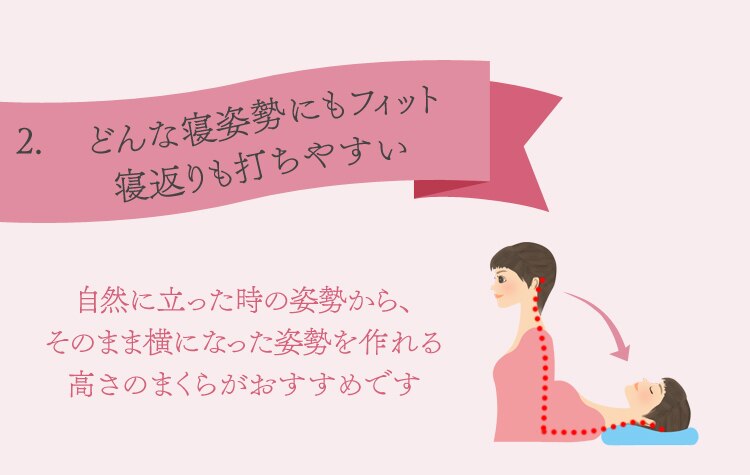 2.どんな寝姿勢にもフィット寝返りも打ちやすい