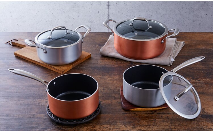 【IH対応】KITCHEN CHEF ダイヤモンドグレイス 両手なべ20cm DG-P20 シルバー7