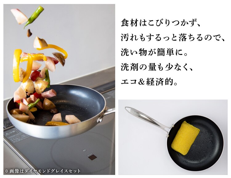 【IH対応】KITCHEN CHEF ダイヤモンドグレイス 両手なべ20cm DG-P20 シルバー11